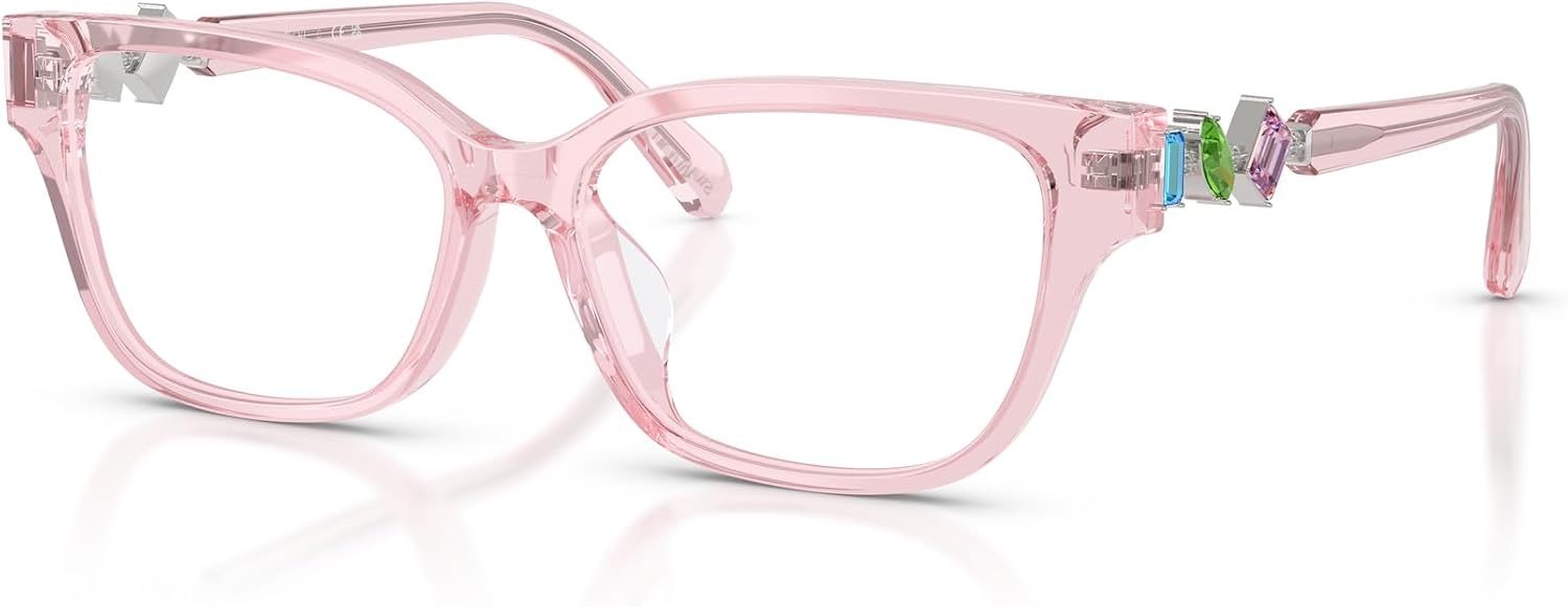 image:imageSwarovski womens Sk2049d Square Prescription Eyewear FramesTransparent PinkDemo Lens