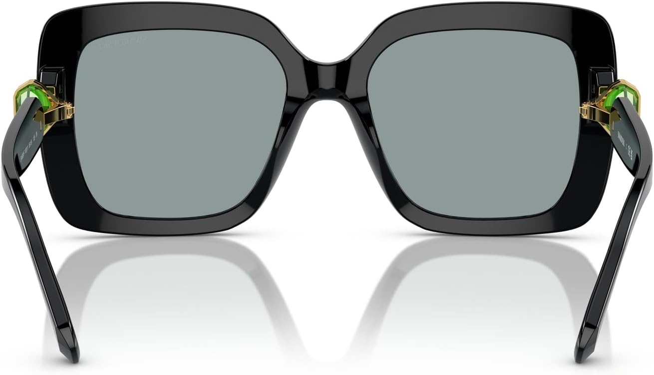 image:imageSwarovski womens Sk6001f Low Bridge Fit Square SunglassesBlackDark Grey
