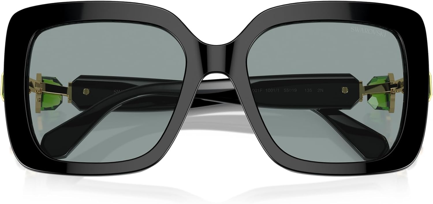 image:imageSwarovski womens Sk6001f Low Bridge Fit Square SunglassesBlackDark Grey