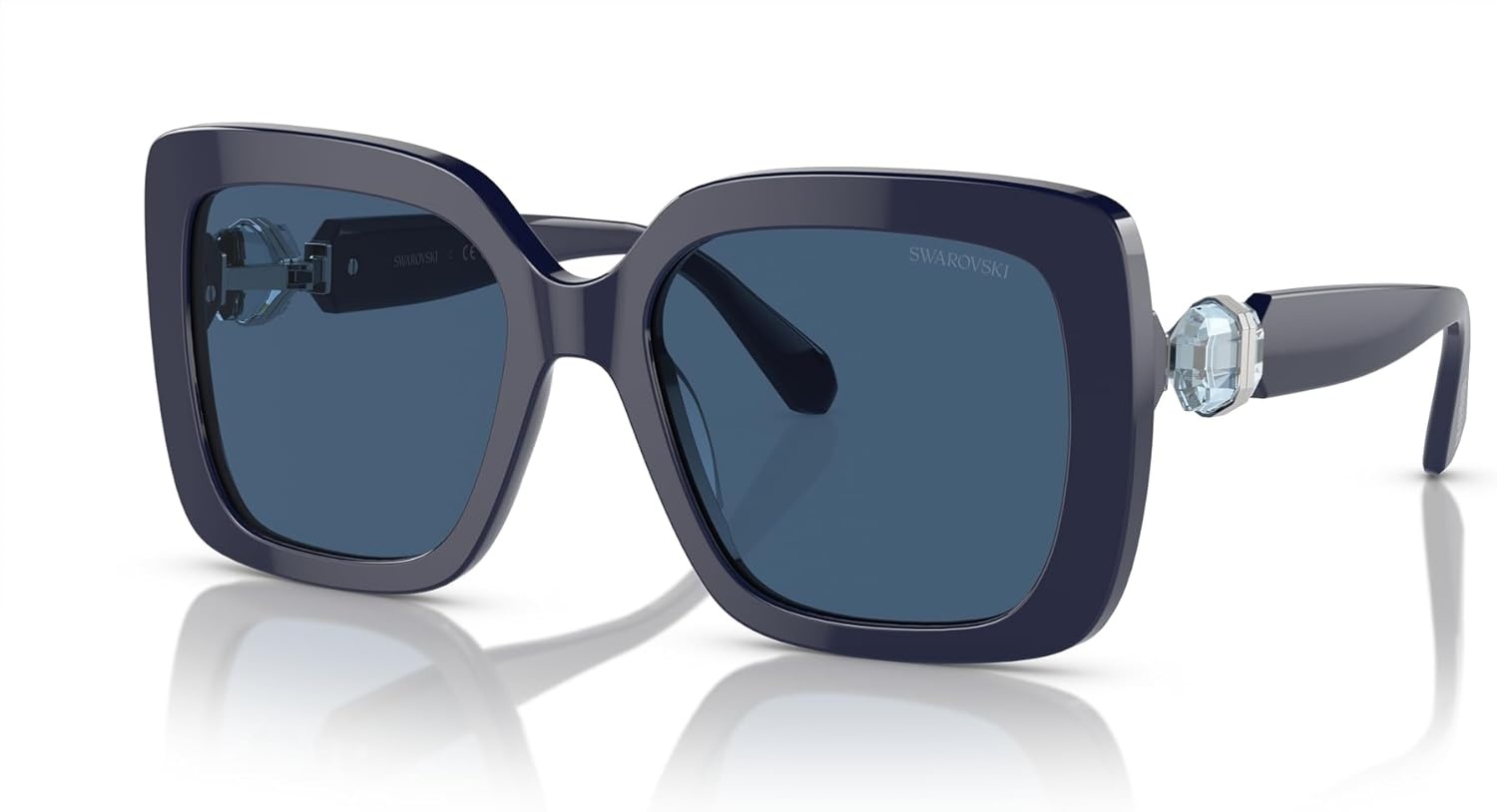 image:imageSwarovski womens Sk6001f Low Bridge Fit Square SunglassesOpal BlueDark Blue