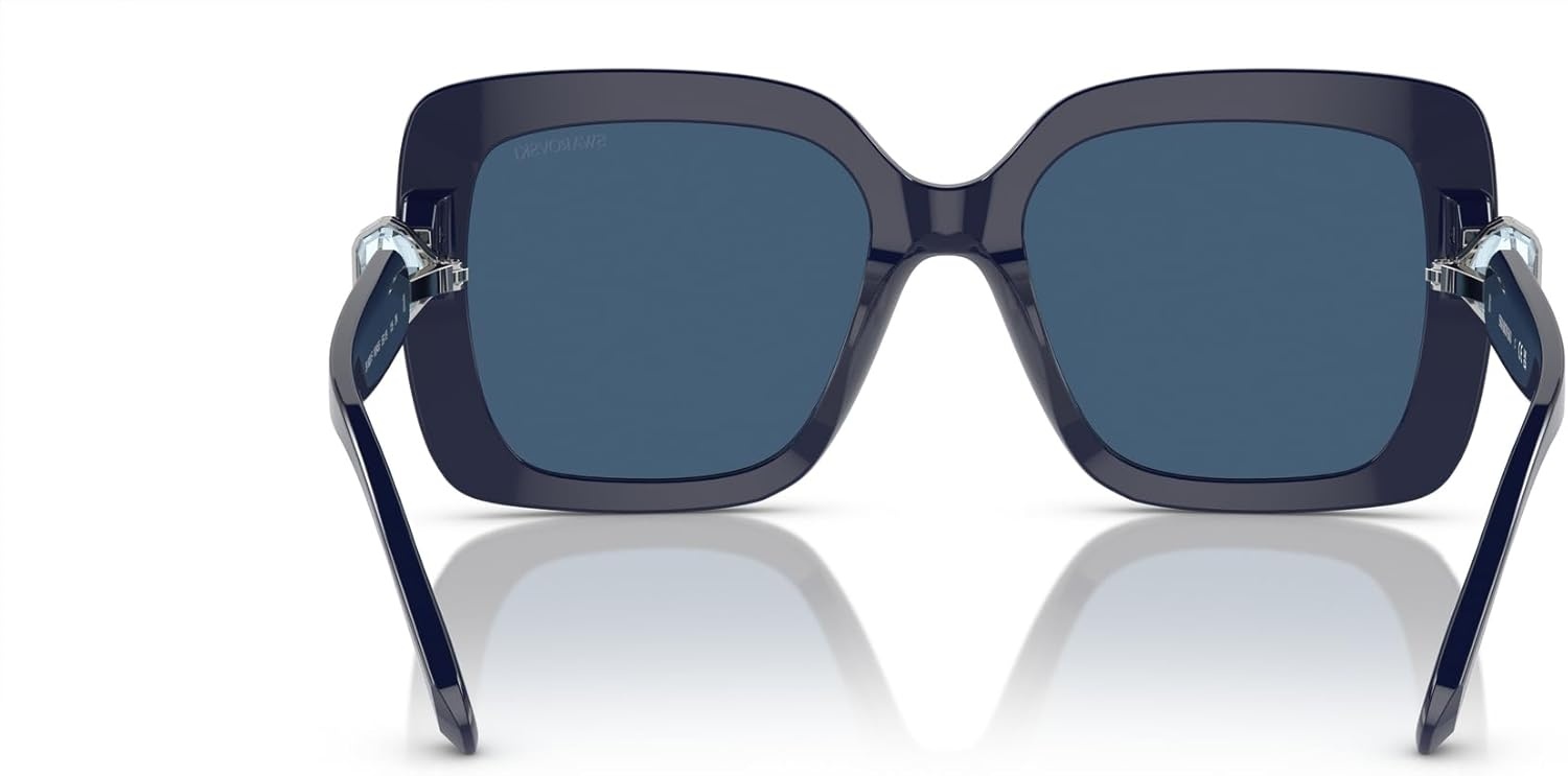 image:imageSwarovski womens Sk6001f Low Bridge Fit Square SunglassesOpal BlueDark Blue