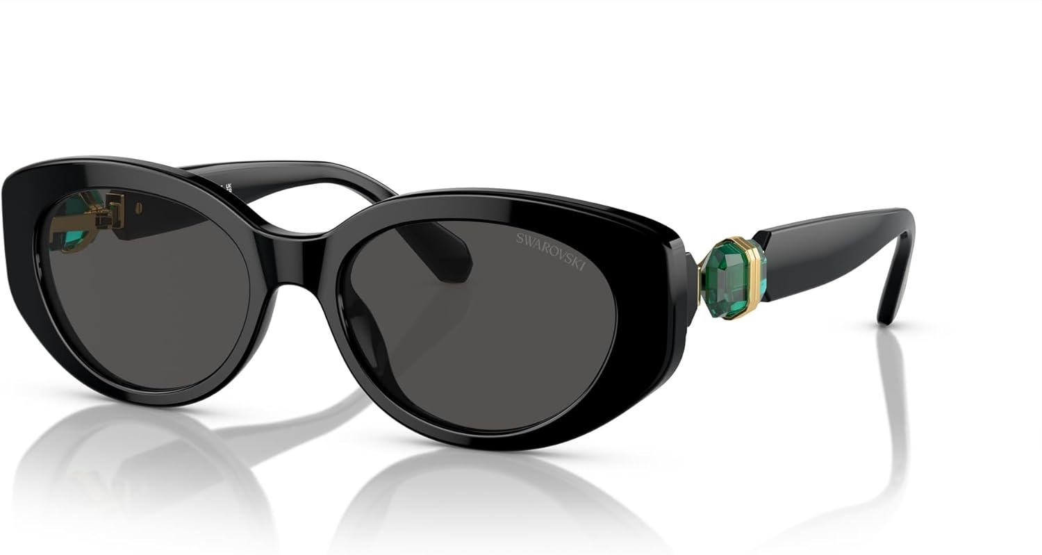 image:imageSwarovski womens Sk6002 Oval SunglassesBlackDark Grey