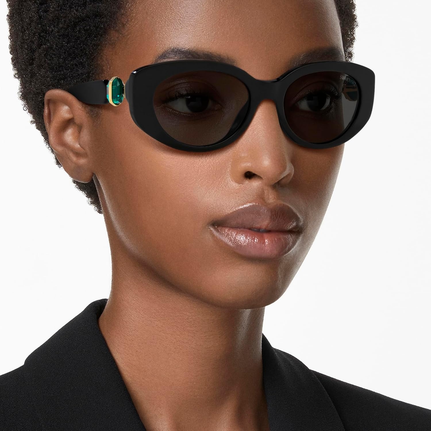 image:imageSwarovski womens Sk6002 Oval SunglassesBlackDark Grey