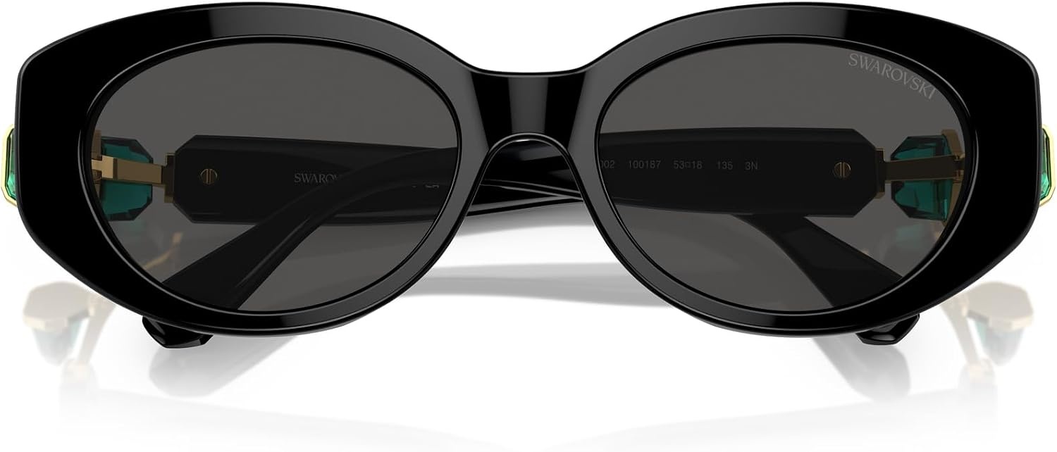 image:imageSwarovski womens Sk6002 Oval SunglassesBlackDark Grey