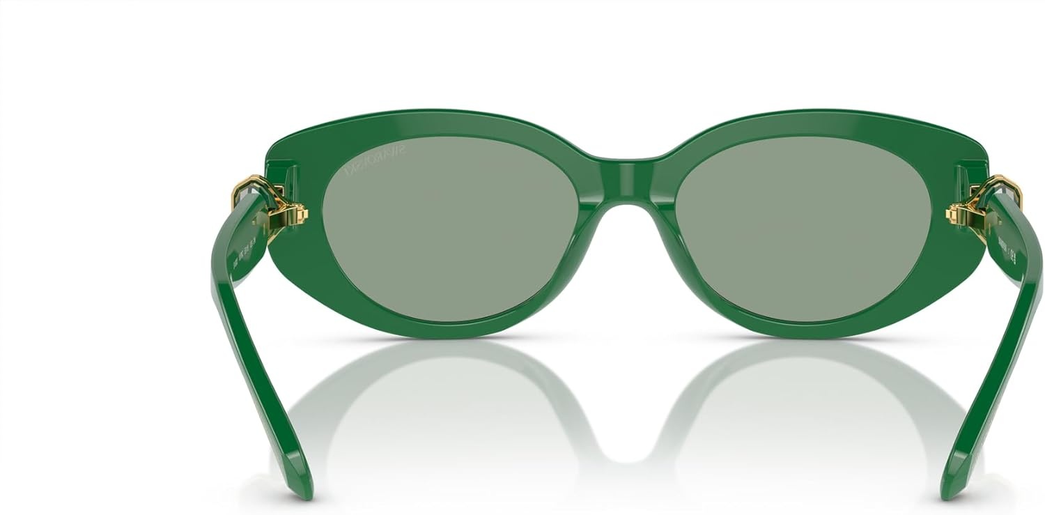 image:imageSwarovski womens Sk6002 Oval SunglassesDark GreenAzure Internal Mirrored Silver