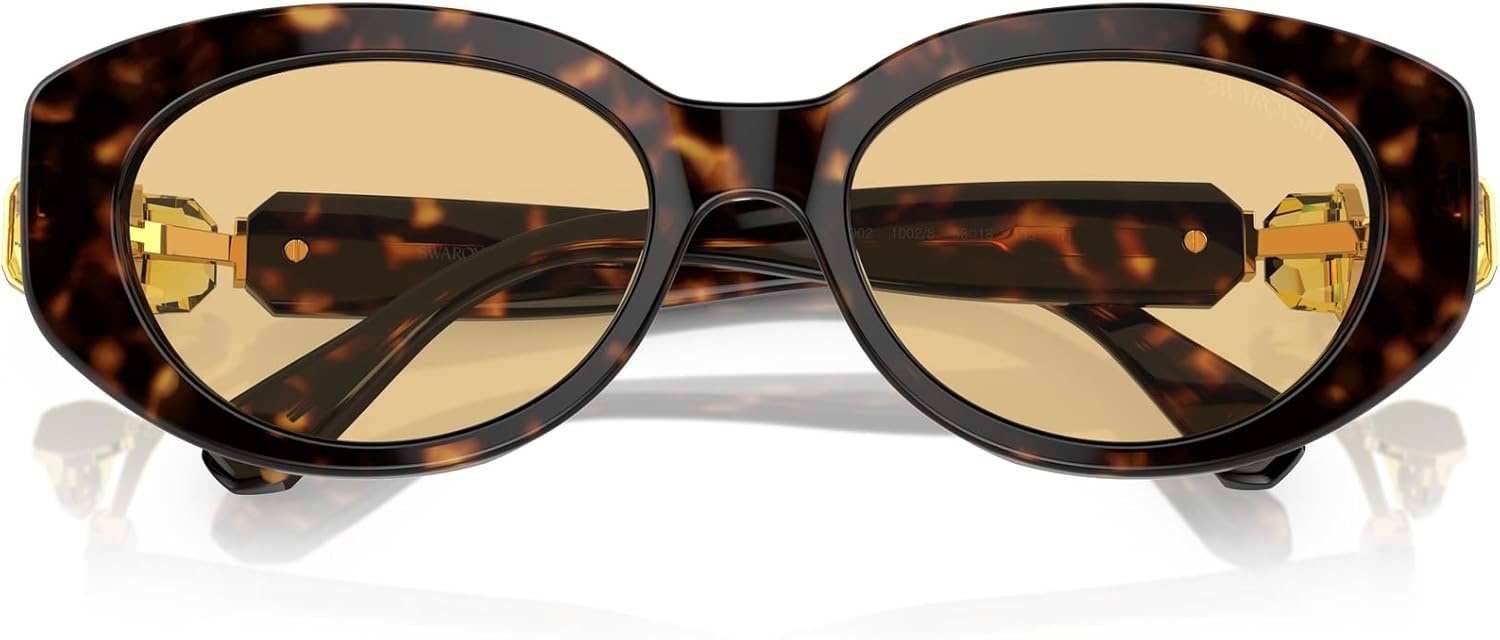 image:imageSwarovski womens Sk6002 Oval SunglassesDark HavanaLight Yellow