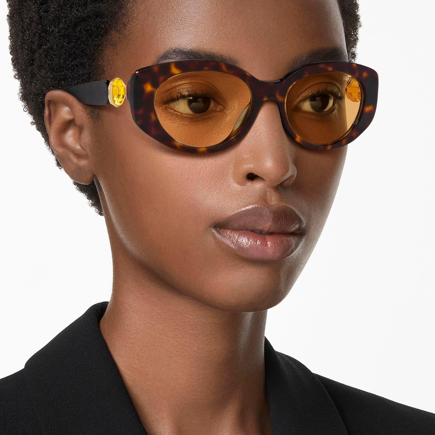 image:imageSwarovski womens Sk6002 Oval SunglassesDark HavanaLight Yellow