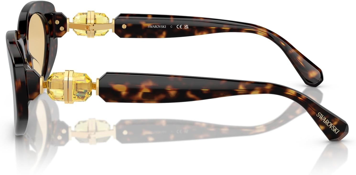 image:imageSwarovski womens Sk6002 Oval SunglassesDark HavanaLight Yellow