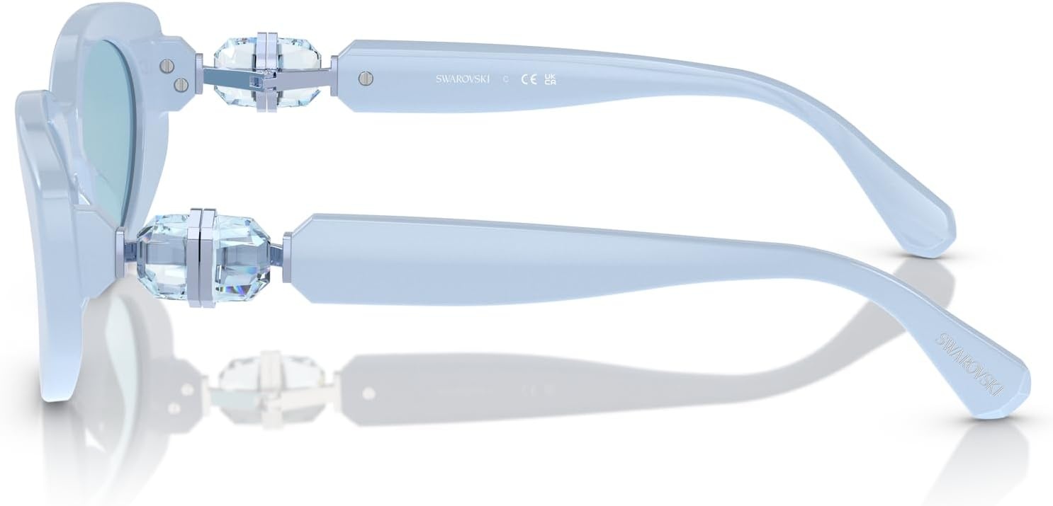 image:imageSwarovski womens Sk6002 Oval SunglassesLight BlueLight Blue Mirrored Silver