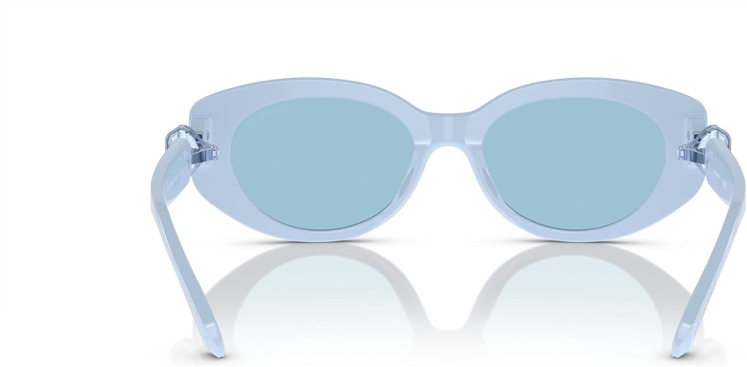 image:imageSwarovski womens Sk6002 Oval SunglassesLight BlueLight Blue Mirrored Silver