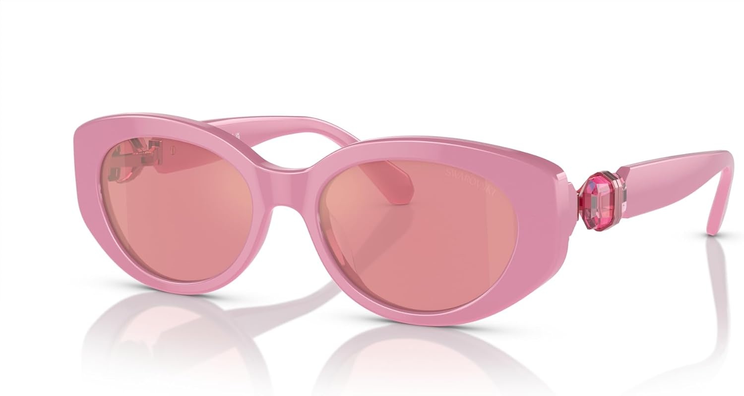 image:imageSwarovski womens Sk6002 Oval SunglassesPinkPink Mirrored Pink