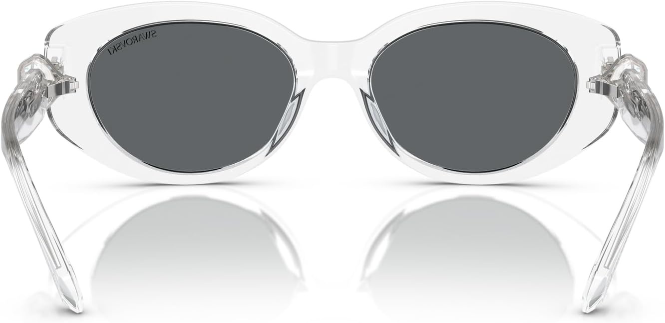 image:imageSwarovski womens Sk6002 Oval SunglassesTransparent Light BlueLight Blue Mirrored Silver