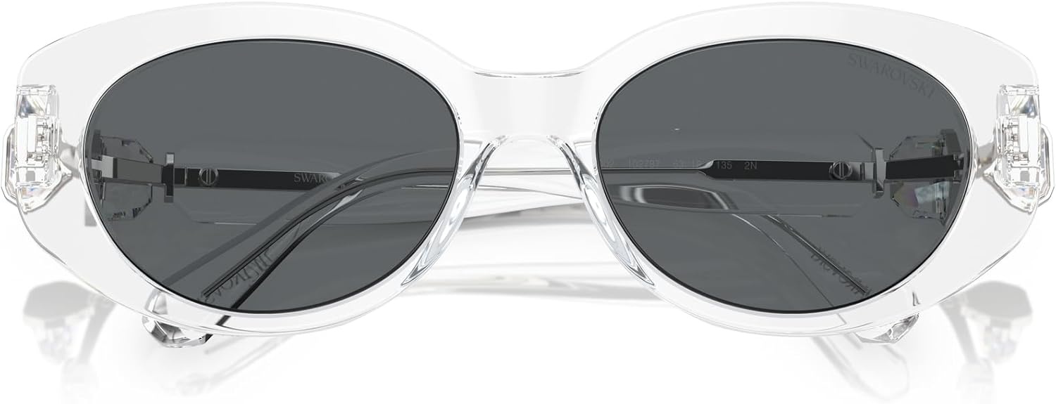 image:imageSwarovski womens Sk6002 Oval SunglassesTransparent Light BlueLight Blue Mirrored Silver