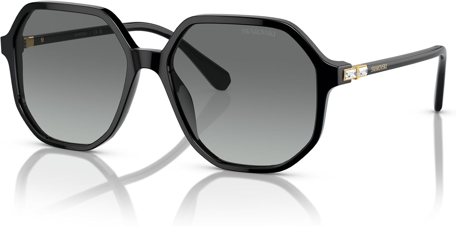 image:imageSwarovski womens Sk6003 Octagonal SunglassesBlackGrey Gradient