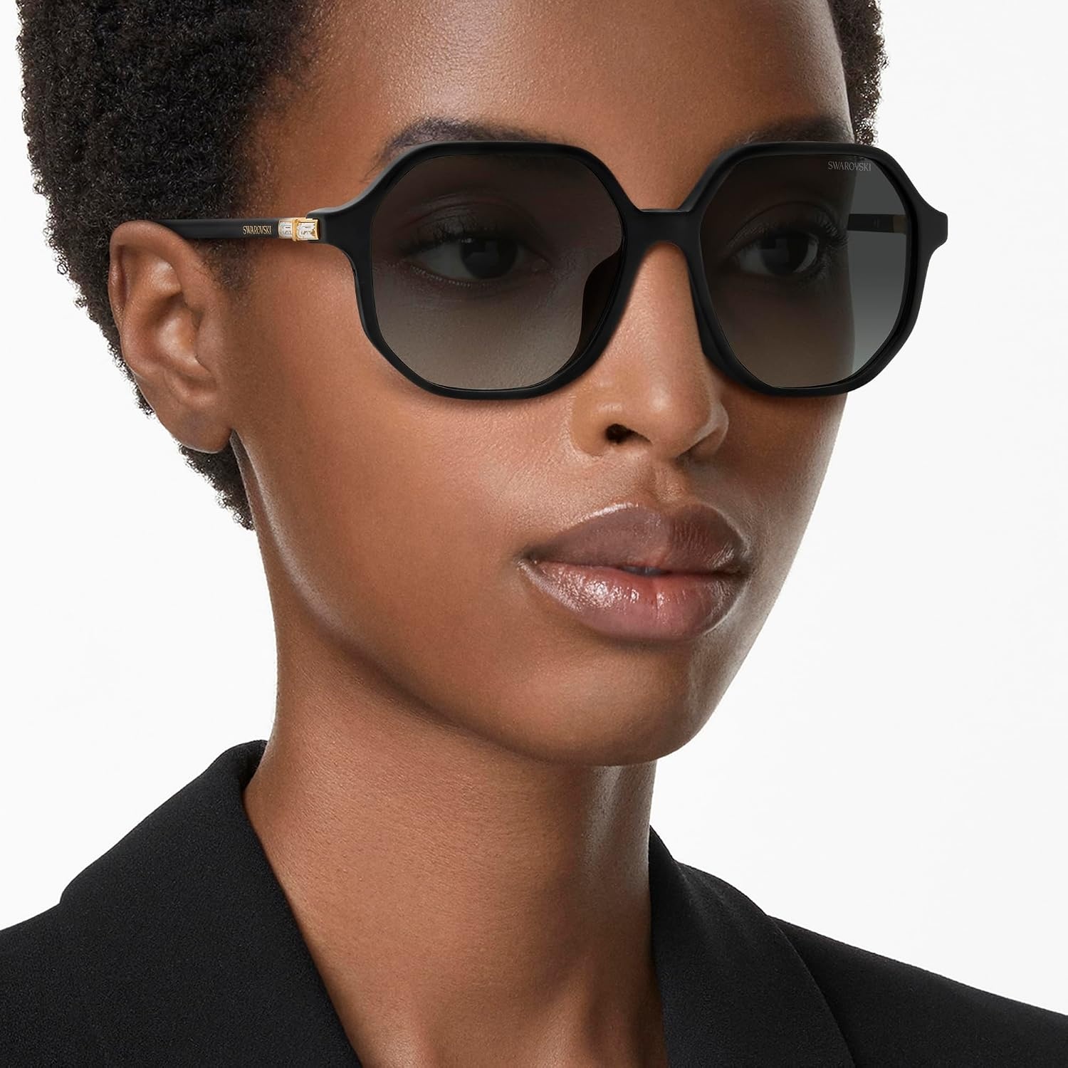 image:imageSwarovski womens Sk6003 Octagonal SunglassesBlackGrey Gradient