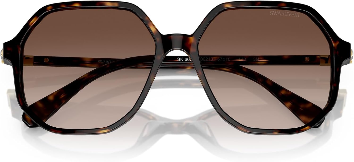 image:imageSwarovski womens Sk6003 Octagonal SunglassesHavanaBrown Gradient