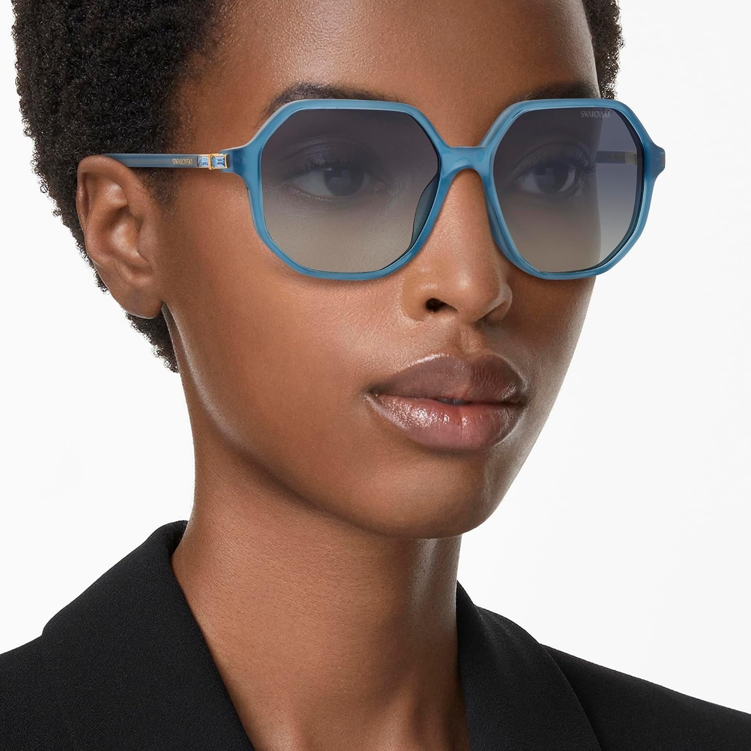 image:imageSwarovski womens Sk6003 Octagonal SunglassesOpaline BlueBlue Gradient