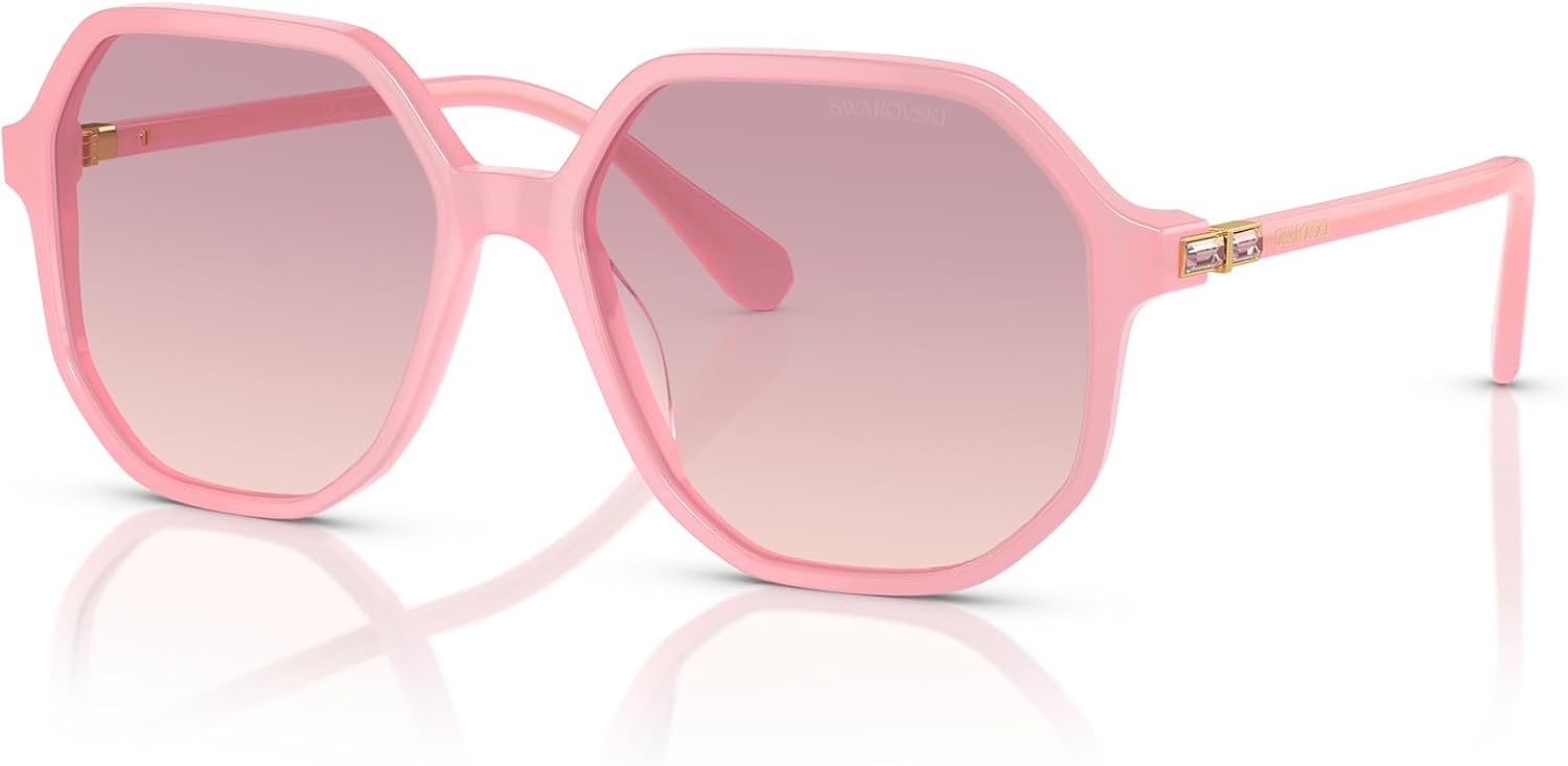 image:imageSwarovski womens Sk6003 Octagonal SunglassesOpaline PinkBrown Gradient Violet