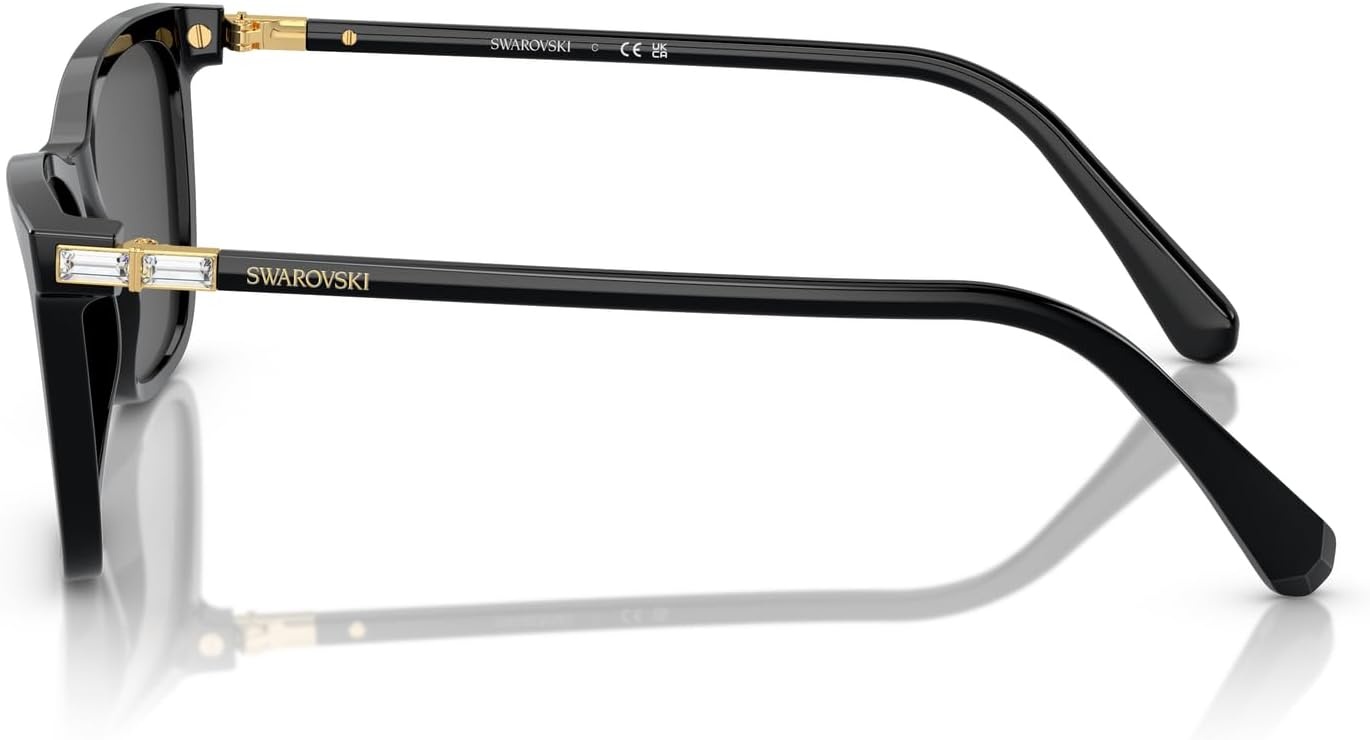 image:imageSwarovski womens Sk6004 Rectangular SunglassesBlackDark Grey
