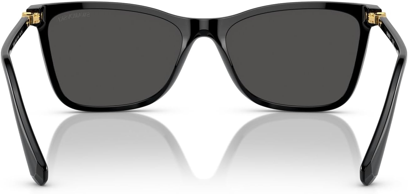 image:imageSwarovski womens Sk6004 Rectangular SunglassesBlackDark Grey