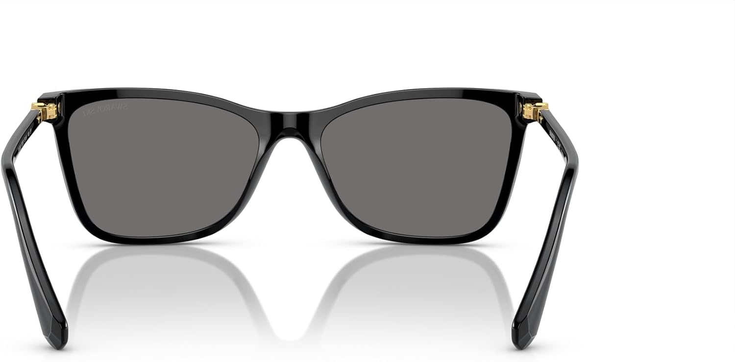 image:imageSwarovski womens Sk6004 Rectangular SunglassesBlackDark Grey Polarized