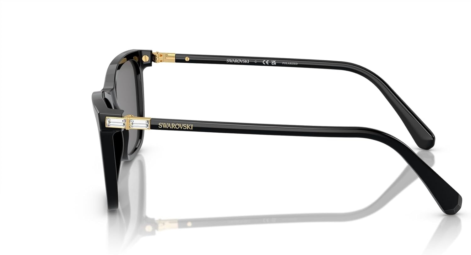 image:imageSwarovski womens Sk6004 Rectangular SunglassesBlackDark Grey Polarized