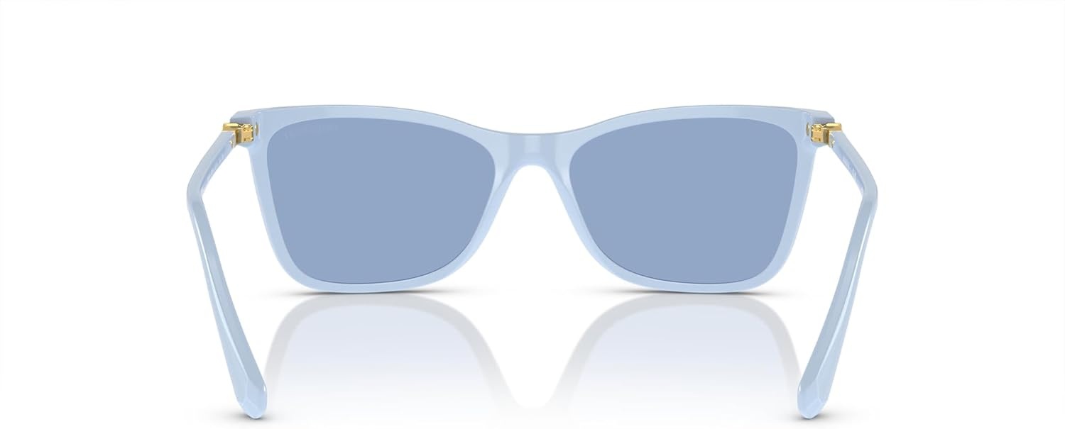 image:imageSwarovski womens Sk6004 Rectangular SunglassesClear BlueLight Blue Mirrored Silver