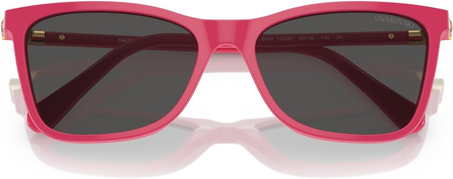 image:imageSwarovski womens Sk6004 Rectangular SunglassesFuchsiaDark Grey