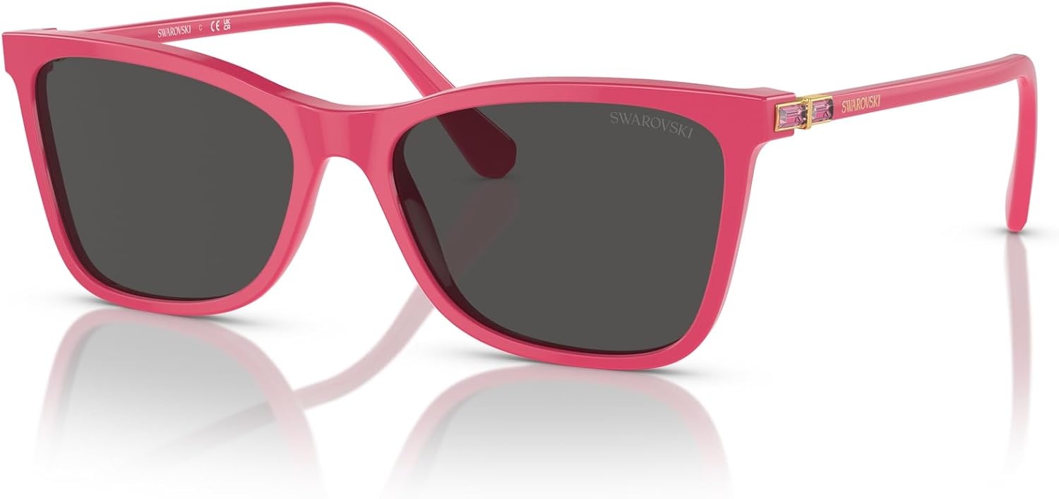 image:imageSwarovski womens Sk6004 Rectangular SunglassesFuchsiaDark Grey