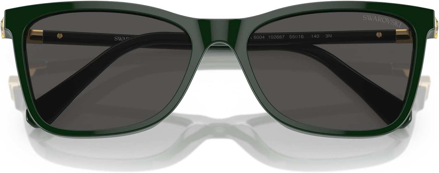 image:imageSwarovski womens Sk6004 Rectangular SunglassesGreen EmeraldDark Grey
