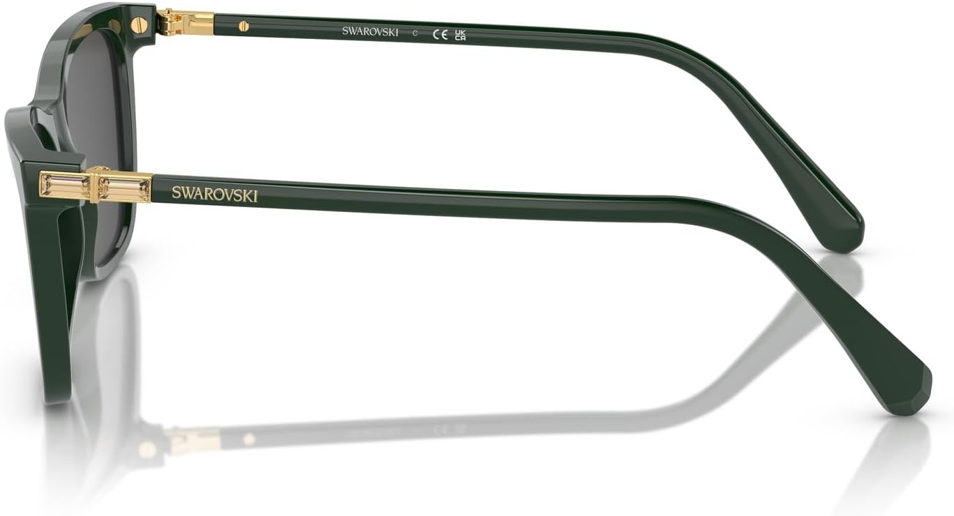 image:imageSwarovski womens Sk6004 Rectangular SunglassesGreen EmeraldDark Grey