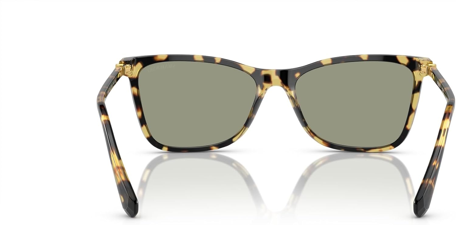image:imageSwarovski womens Sk6004 Rectangular SunglassesHavanaDark Green