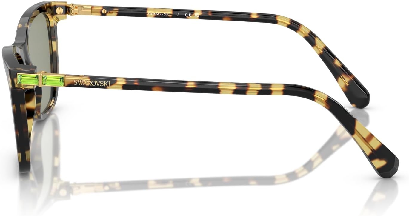 image:imageSwarovski womens Sk6004 Rectangular SunglassesHavanaDark Green
