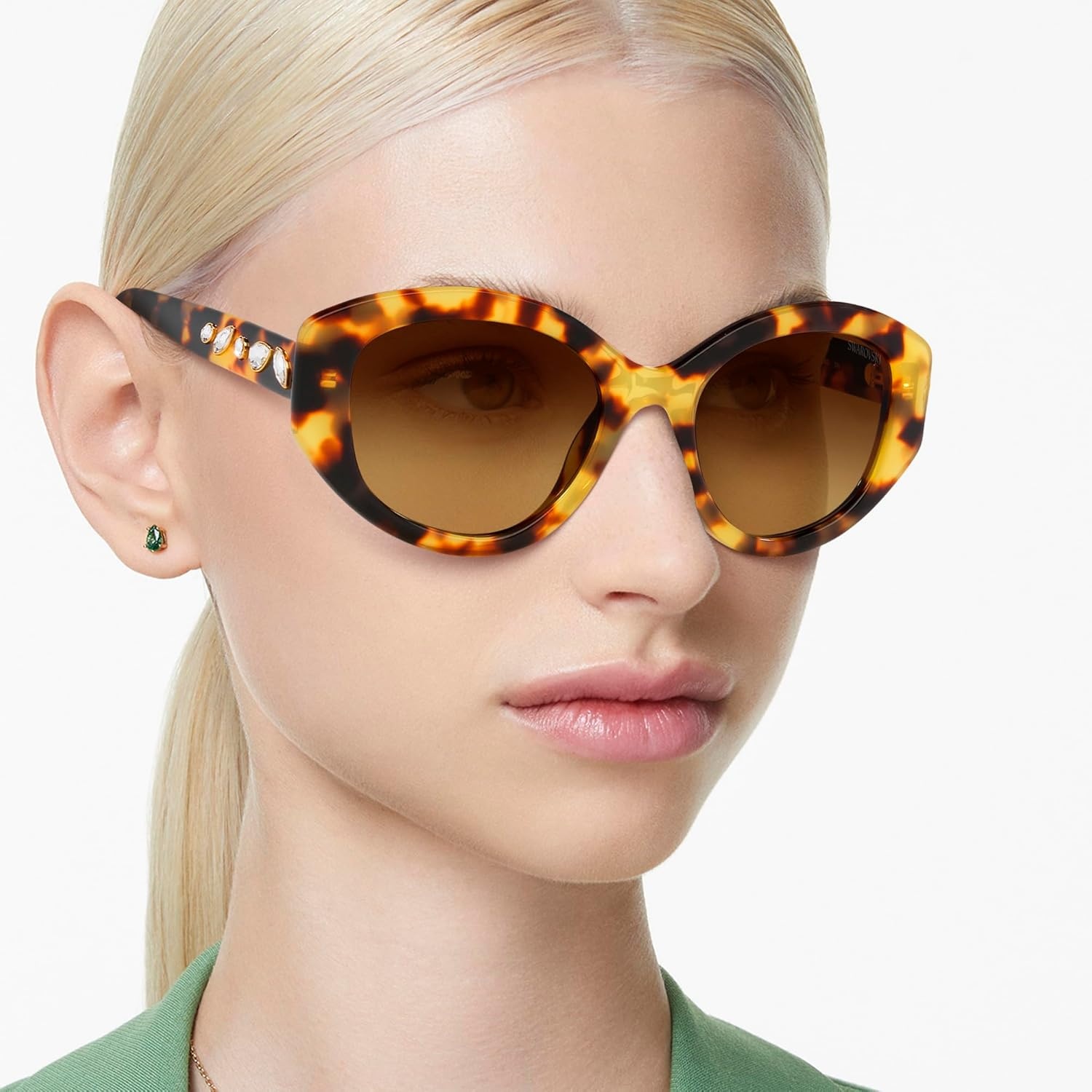 image:imageSwarovski womens Sk6005 Cat Eye SunglassesMedium HavanaBrown Gradient