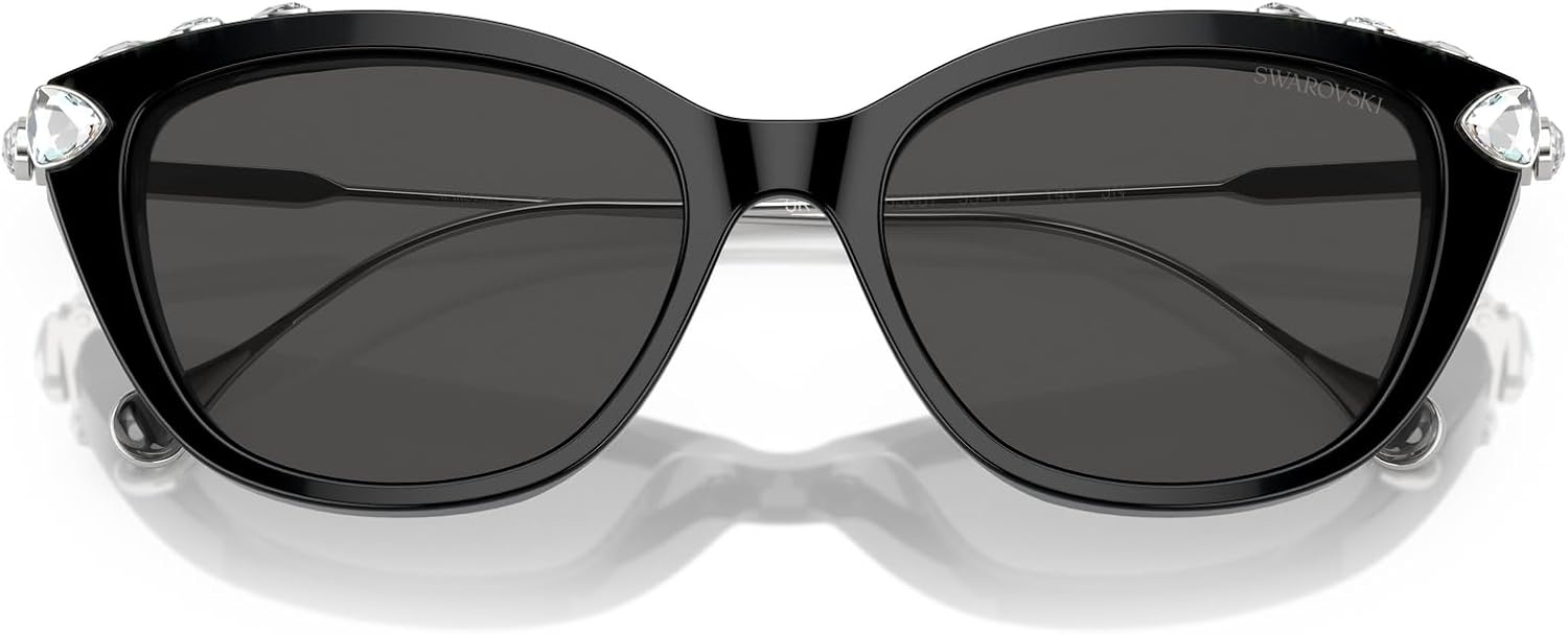 image:imageSwarovski womens Sk6010 Cat Eye SunglassesBlackDark Grey