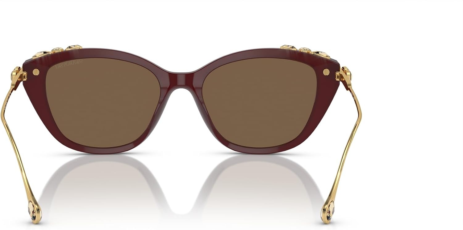 image:imageSwarovski womens Sk6010 Cat Eye SunglassesHavana MediaDark Brown
