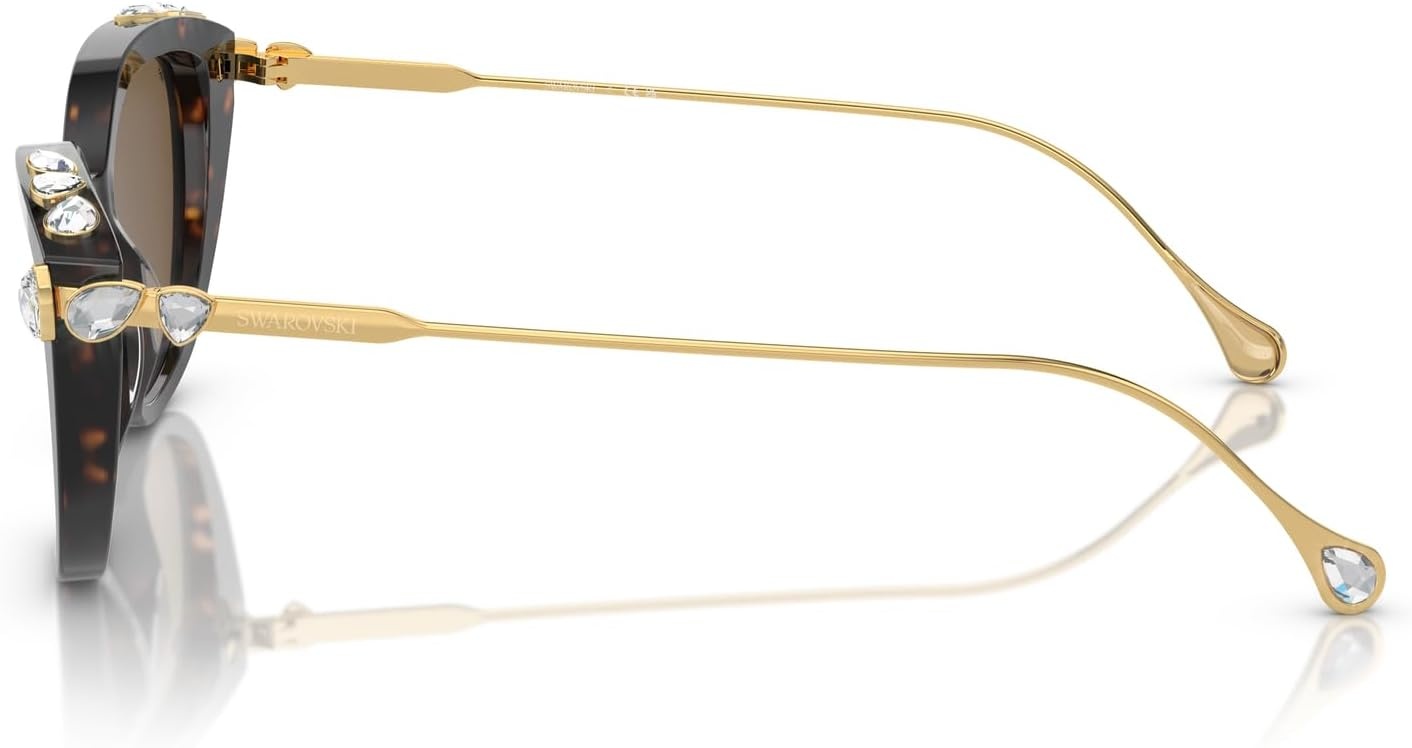 image:imageSwarovski womens Sk6010 Cat Eye SunglassesHavanaDark Brown