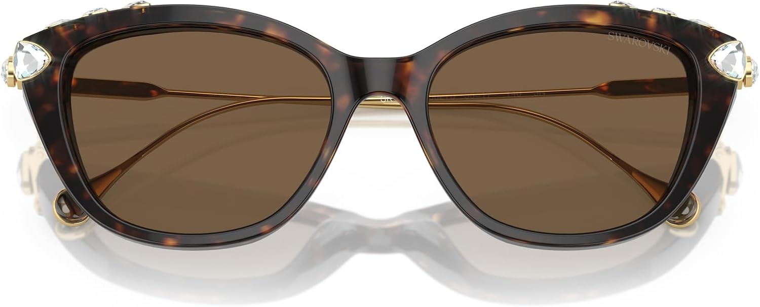 image:imageSwarovski womens Sk6010 Cat Eye SunglassesHavanaDark Brown