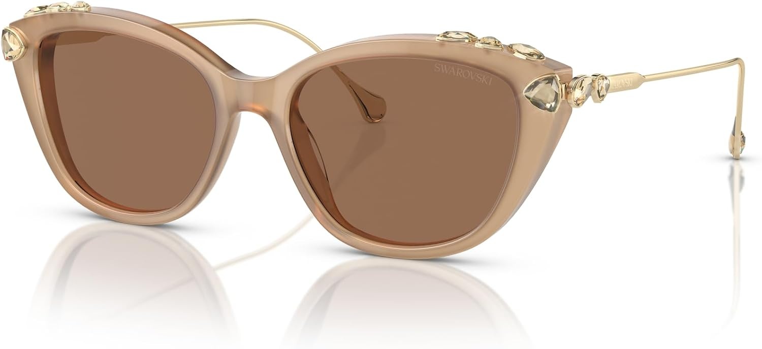 image:imageSwarovski womens Sk6010 Cat Eye SunglassesOpal BeigeBronze