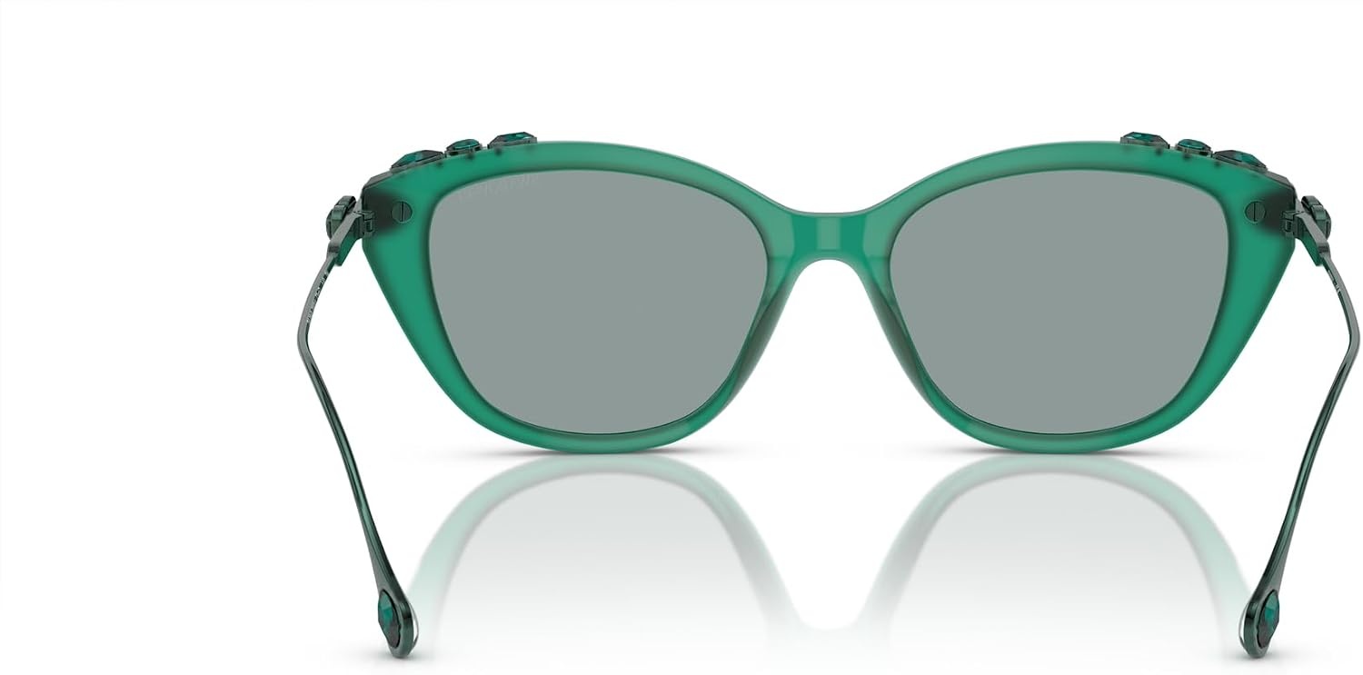 image:imageSwarovski womens Sk6010 Cat Eye SunglassesOpal GreenDark Grey