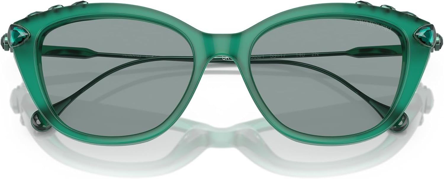 image:imageSwarovski womens Sk6010 Cat Eye SunglassesOpal GreenDark Grey
