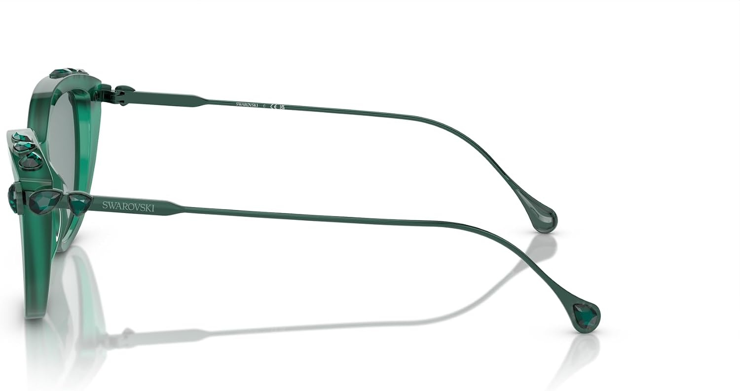 image:imageSwarovski womens Sk6010 Cat Eye SunglassesOpal GreenDark Grey