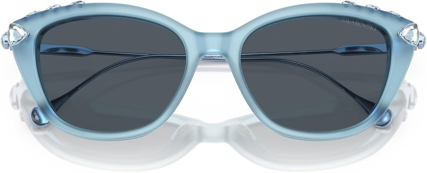 image:imageSwarovski womens Sk6010 Cat Eye SunglassesOpal Light BlueDark Grey