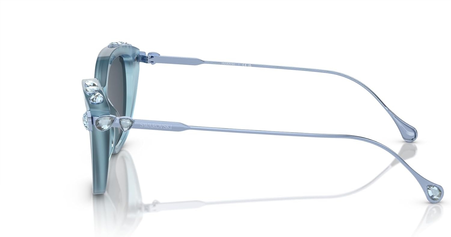 image:imageSwarovski womens Sk6010 Cat Eye SunglassesOpal Light BlueDark Grey