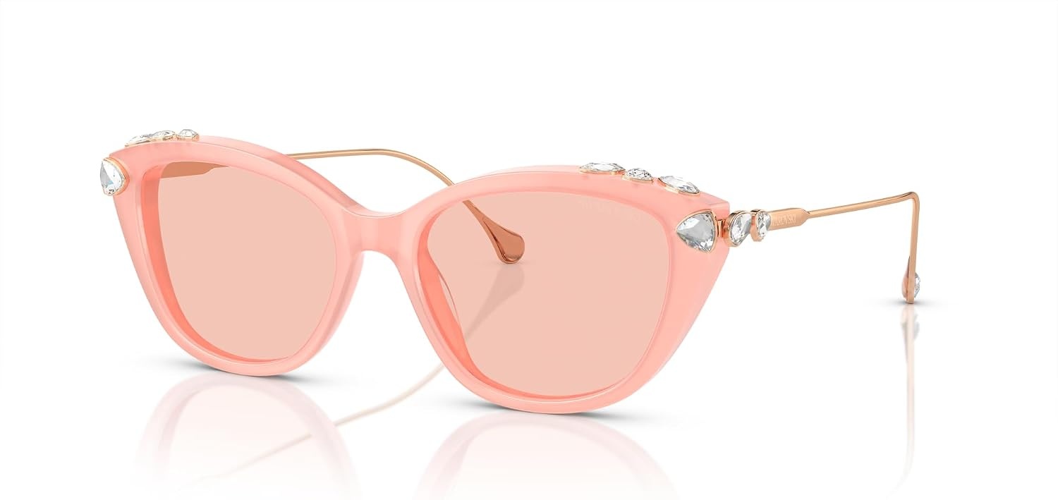 image:imageSwarovski womens Sk6010 Cat Eye SunglassesTransparent Dark GreenDark Grey