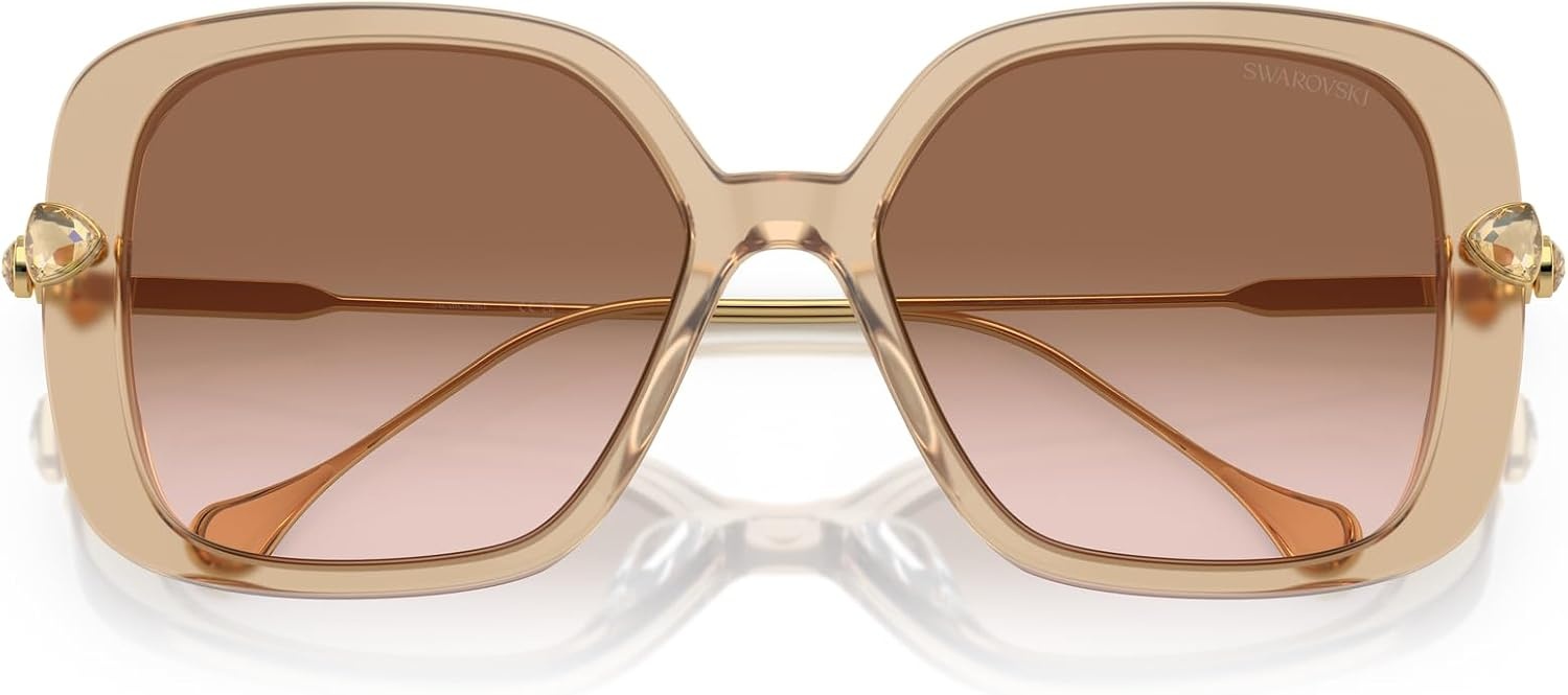 image:imageSwarovski womens Sk6011 Square SunglassesBeige TransparentGradient Brown