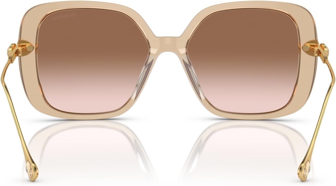 image:imageSwarovski womens Sk6011 Square SunglassesBeige TransparentGradient Brown
