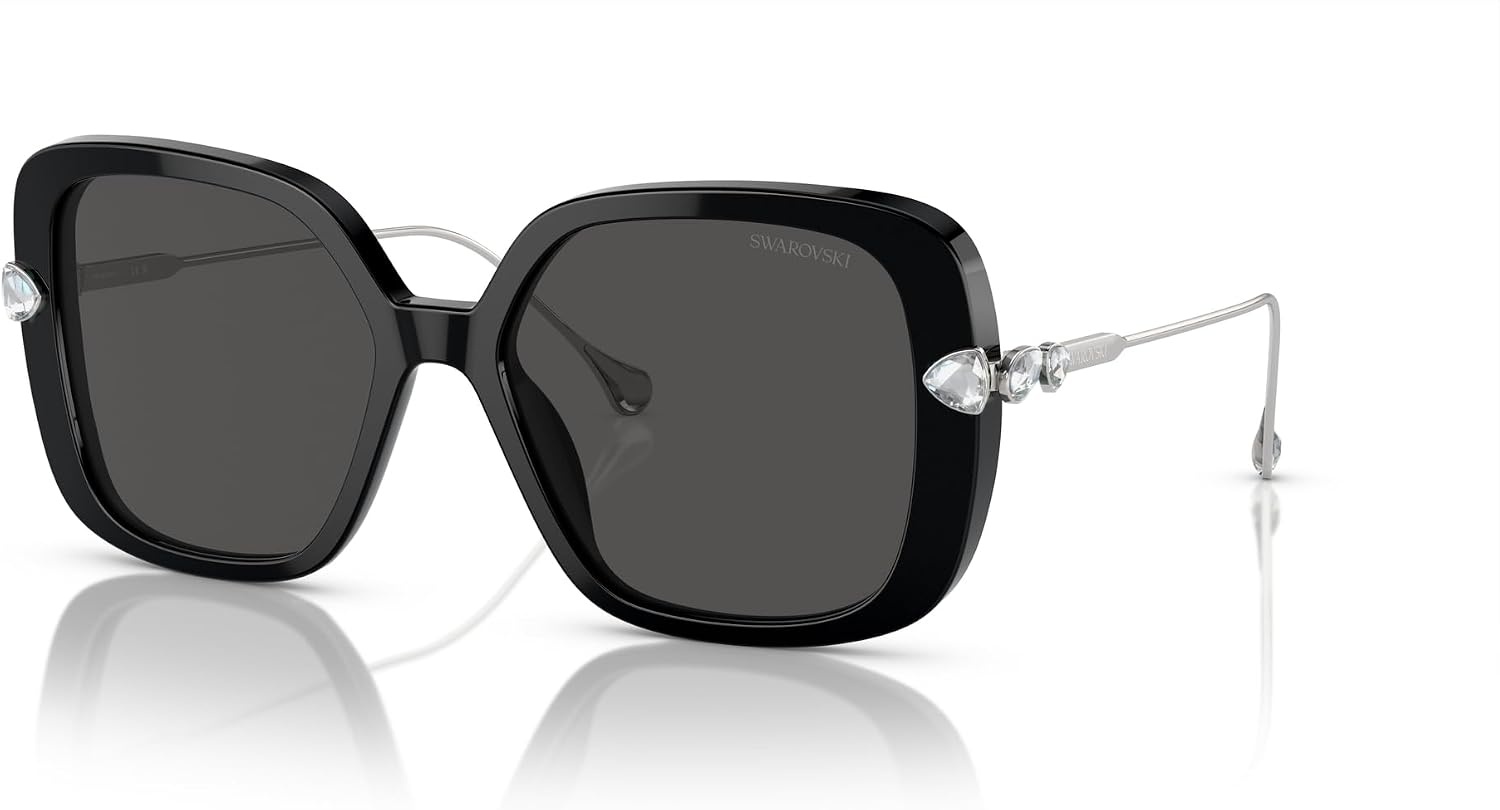 image:imageSwarovski womens Sk6011 Square SunglassesBlackDark Grey