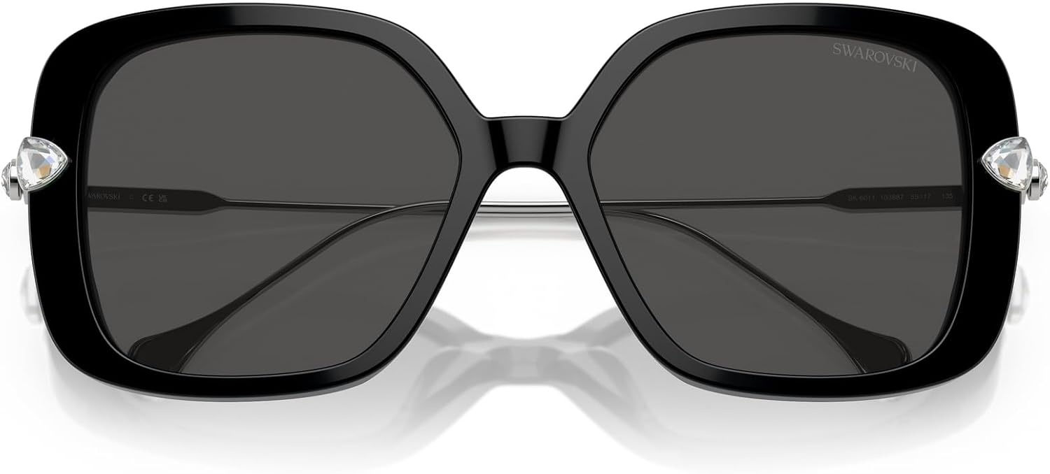 image:imageSwarovski womens Sk6011 Square SunglassesBlackDark Grey
