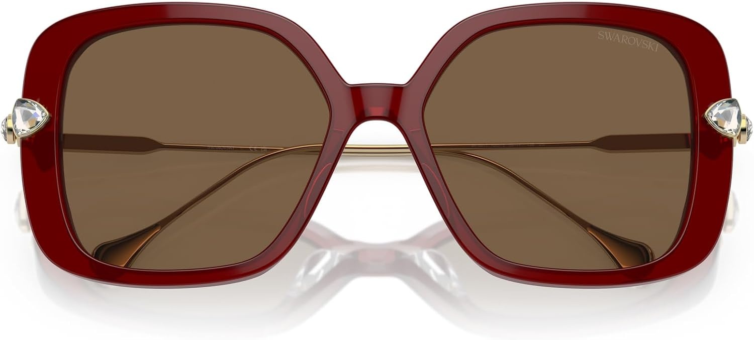image:imageSwarovski womens Sk6011 Square SunglassesLight HavanaDark Brown